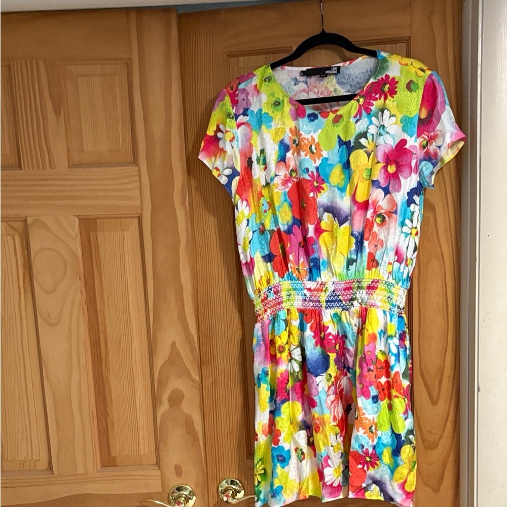 Love Moschino Vibrant Floral Print Dress Size L